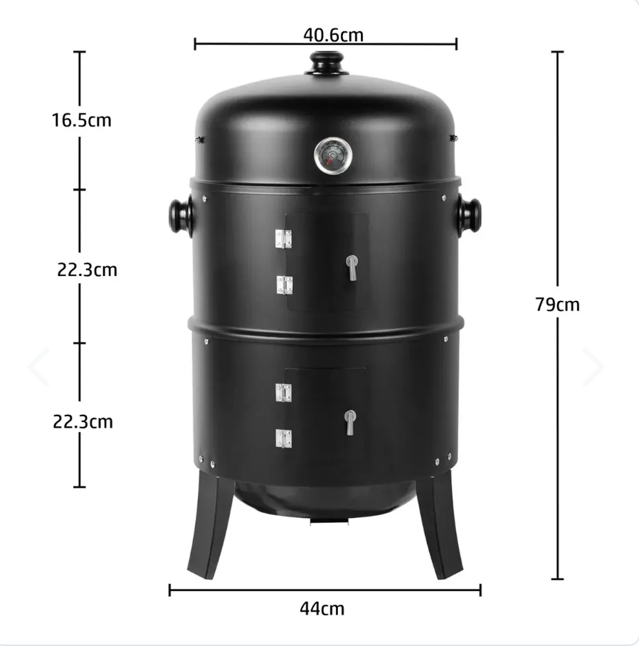Asador Barril Portátil 3 En 1. Ahumador,